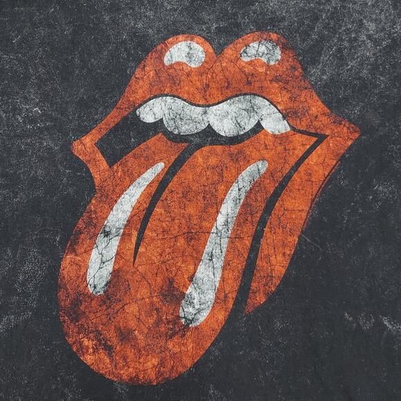 The Rolling Stones Juniors' Black Acid Wash Short Sleeve Graphic T-Shirt - Picture 1 of 4